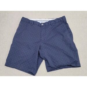 Peter Millar Shorts Mens 34 Navy Blue Twill Chino Figure Eight All Over Print